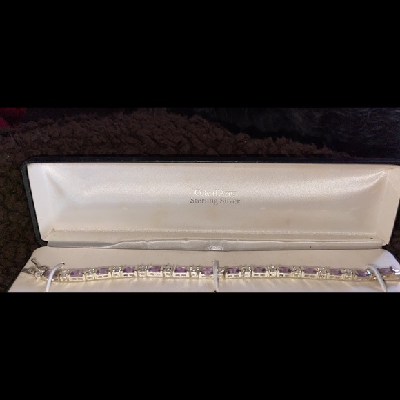 Amethyst and CZ bracelet - Picture 2 of 2